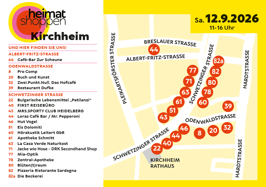„Heimat shoppen“ in Kirchheim am Samstag, 12. September